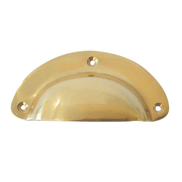 Hooded Drawer Pull Cast Brass Plain