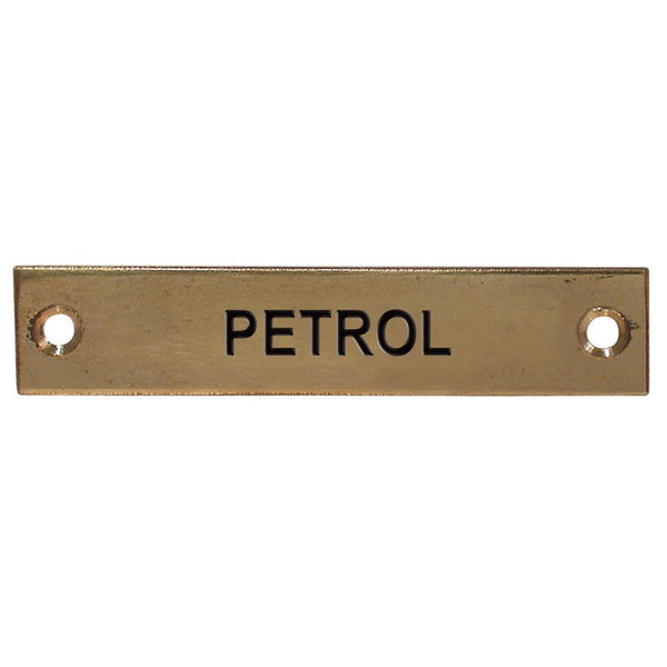 Label Stamped Petrol Brass Rectangular